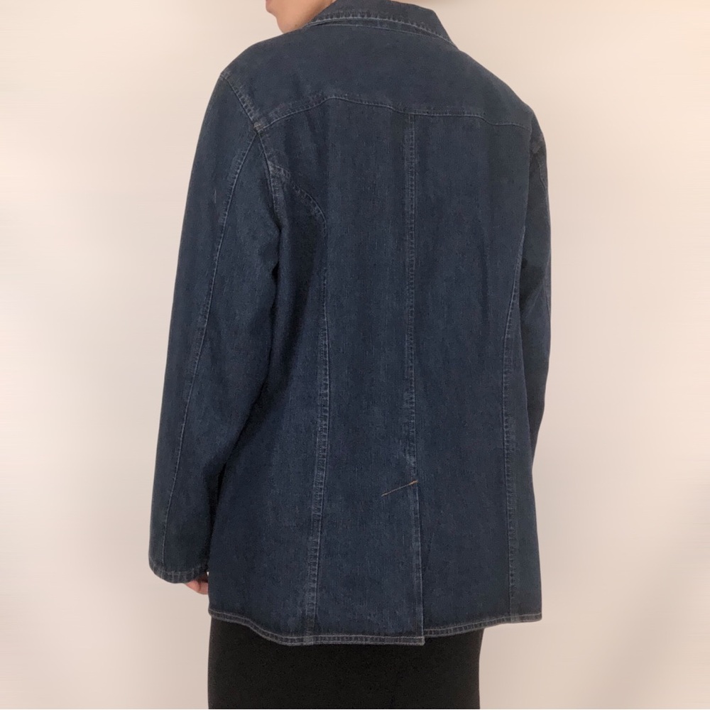 St.John’s Bay Denim Jean Blazer Dark Wash - Picture 7 of 8